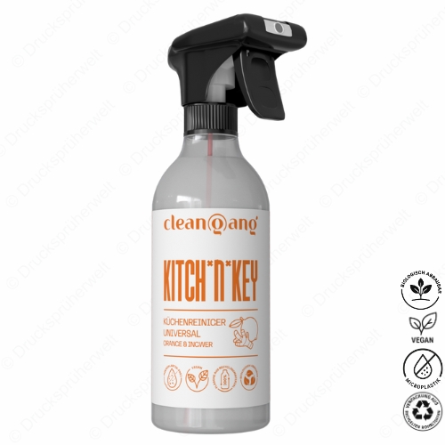 Kitchn Key Flasche – entfernt zuverlässig Fett, Öl und Schmutz von Arbeitsflächen, Herd und Küchengeräten, mit frischem Zitronenduft