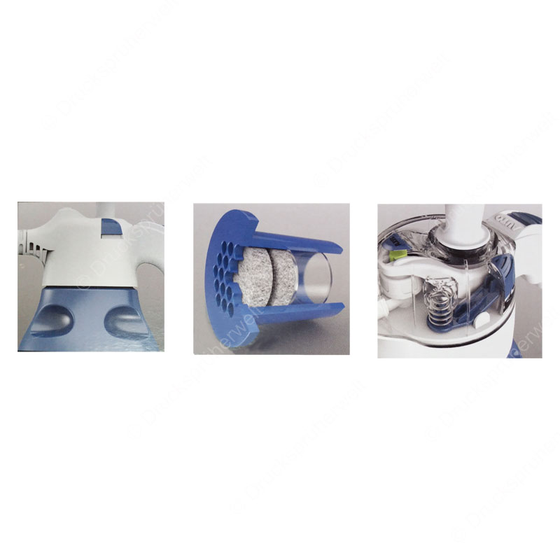 AX2000 Schaumsprühers mit Schaumdüse, Filtersystem und Federmechanik – zeigt hochwertige Verarbeitung und Aufbau des Sprühkopfs