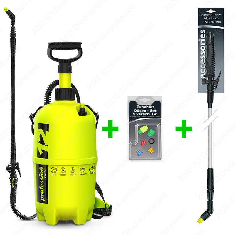 Drucksprüher Bundle B002 P12 Drucksprüher 12l + Düsen-Set+ 3 Meter Lanze